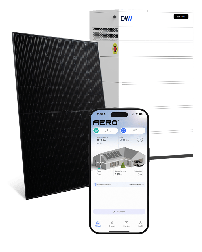 AERO² – Solarmodul, DWW-Stromspeicher und die Energie-App im Überblick